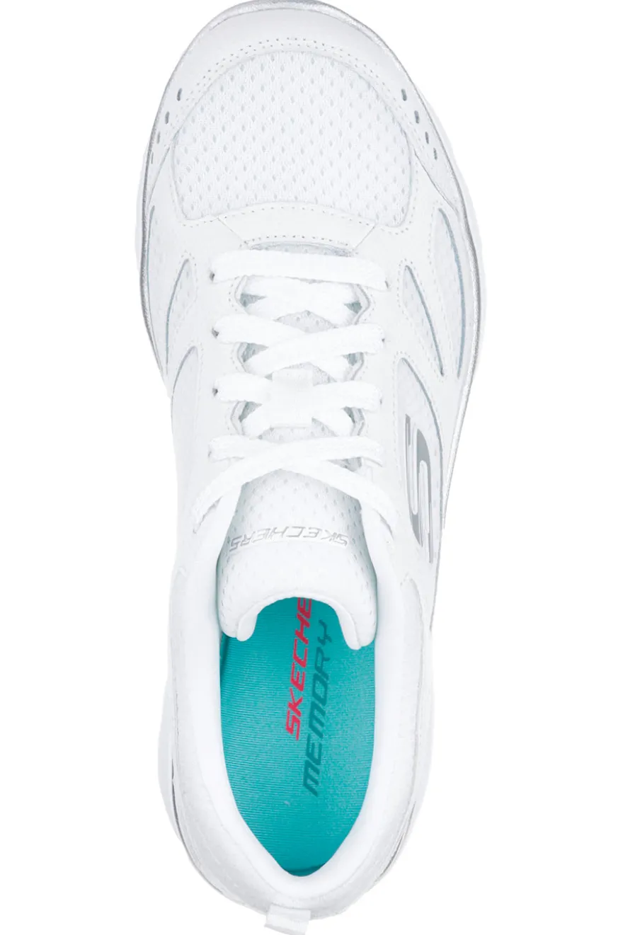 Scarpe bianche leggere con inserti argento Skechers SUMMITS SUITED
