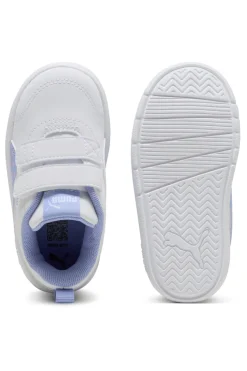 Scarpe bianche lilla con chiusura a strappo Puma Courtflex V3 Dotty V Inf