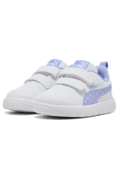 Scarpe bianche lilla con chiusura a strappo Puma Courtflex V3 Dotty V Inf