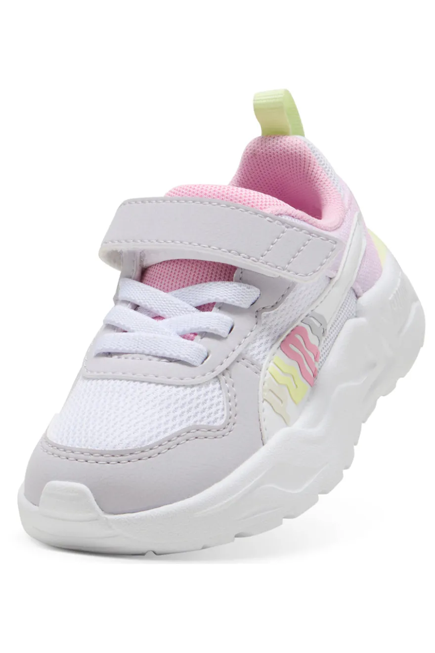 Scarpe bianche lilla rosa con chiusura a strappo e lacci elastici Puma Trinity 2 LT Come On AC+ Inf