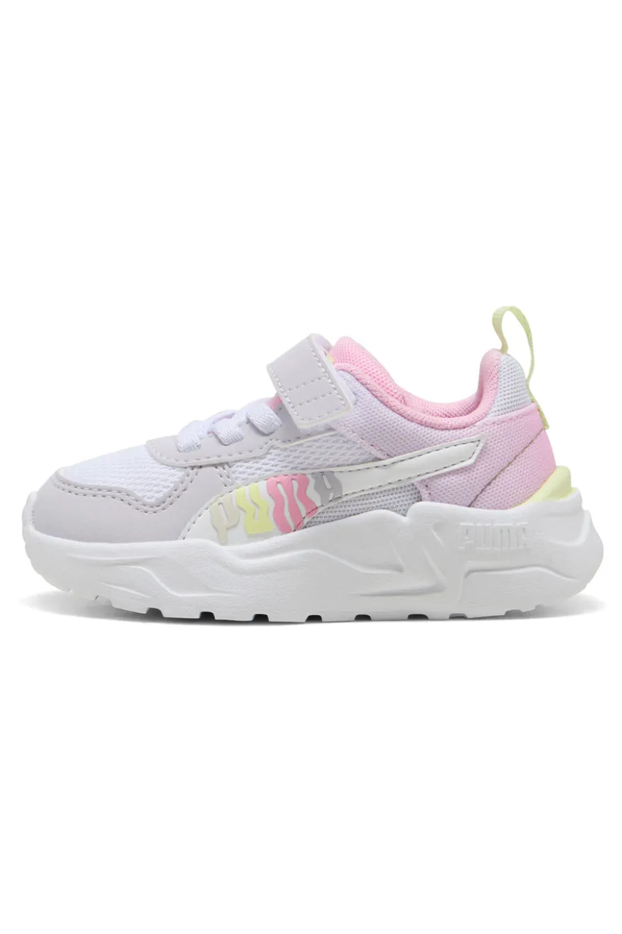Scarpe bianche lilla rosa con chiusura a strappo e lacci elastici Puma Trinity 2 LT Come On AC+ Inf