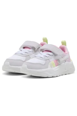 Scarpe bianche lilla rosa con chiusura a strappo e lacci elastici Puma Trinity 2 LT Come On AC+ Inf