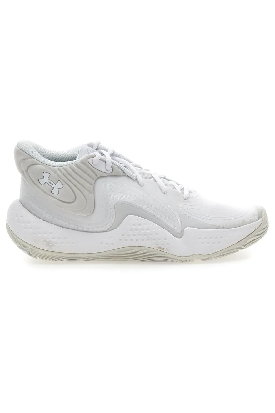 Scarpe bianche mid-cut da basket Under Armour Spawn 6 Mid