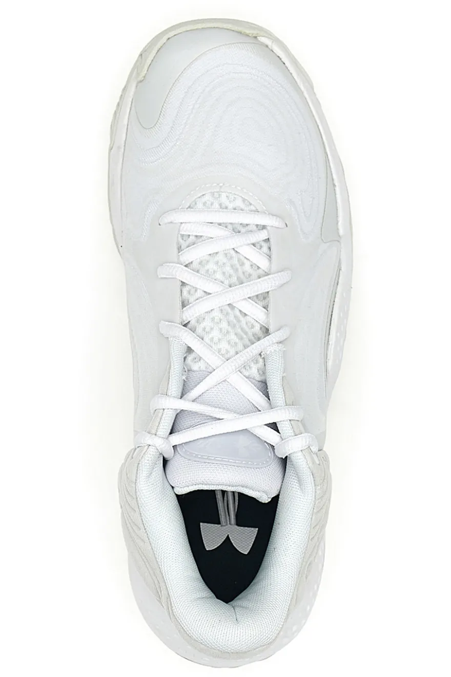 Scarpe bianche mid-cut da basket Under Armour Spawn 6 Mid