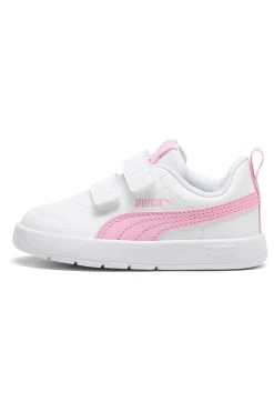 Scarpe bianche rosa con chiusura a strappo Puma Courtflex V3 V Inf