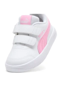 Scarpe bianche rosa con chiusura a strappo Puma Courtflex V3 V Inf