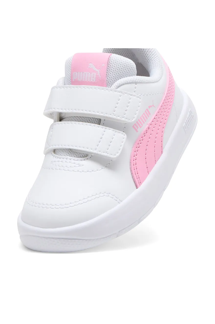 Scarpe bianche rosa con chiusura a strappo Puma Courtflex V3 V Inf