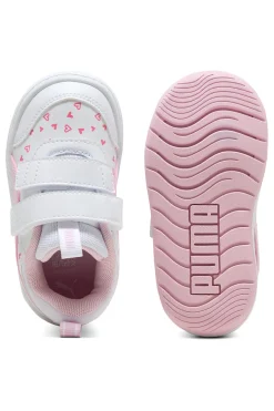 Scarpe bianche rosa con chiusura a strappo Puma Multiflex 2 Hearty V Inf