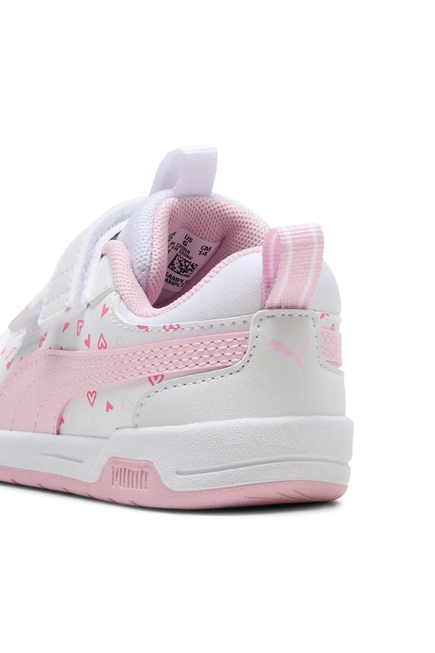 Scarpe bianche rosa con chiusura a strappo Puma Multiflex 2 Hearty V Inf