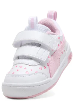 Scarpe bianche rosa con chiusura a strappo Puma Multiflex 2 Hearty V Inf