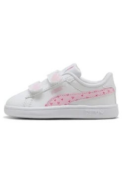 Scarpe bianco rosa con chiusura a strappo Puma Smash 3.0 Hearty V Inf