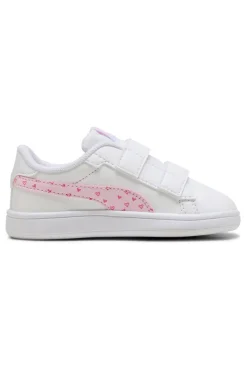 Scarpe bianco rosa con chiusura a strappo Puma Smash 3.0 Hearty V Inf