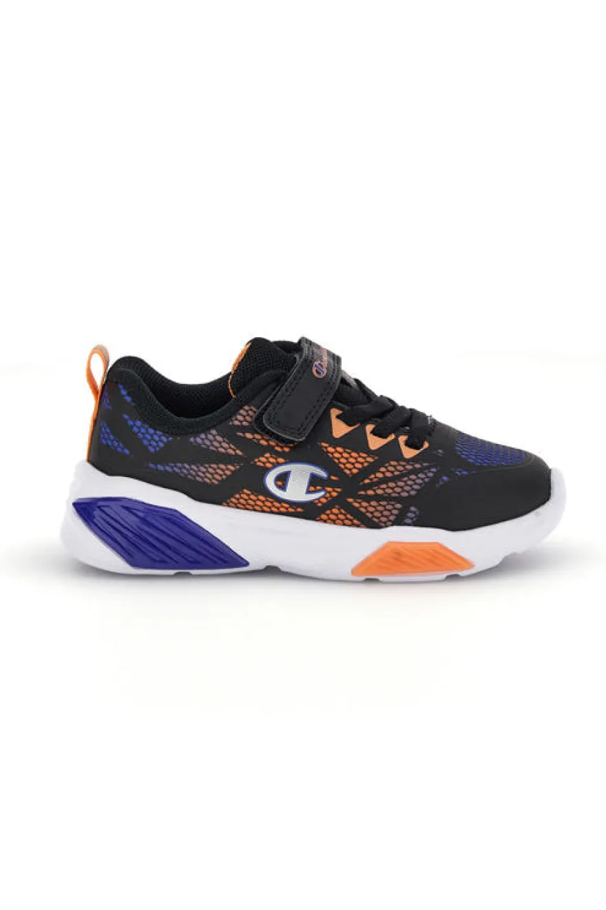 Scarpe blu arancioni con luci Champion Wave Tri B TD