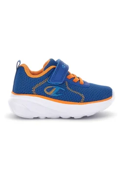 Scarpe blu arancioni con chiusura a strappo Champion HRO J B TD