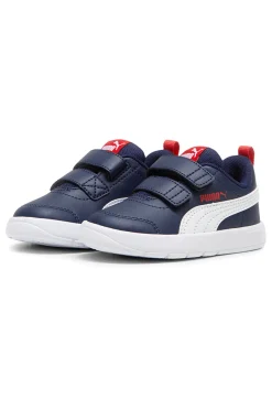 Scarpe blu bianche con chiusura a strappo Puma Courtflex V3 V Inf