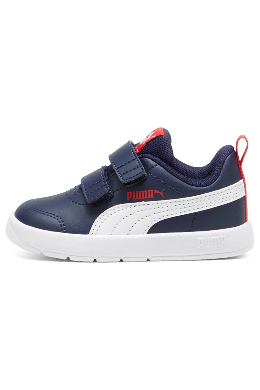 Scarpe blu bianche con chiusura a strappo Puma Courtflex V3 V Inf