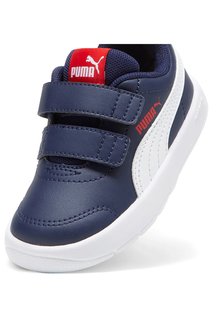 Scarpe blu bianche con chiusura a strappo Puma Courtflex V3 V Inf