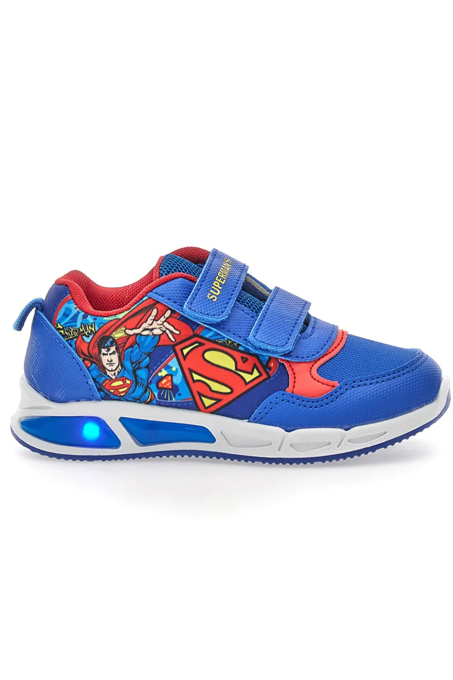 Scarpe blu e rosse con luci e doppio strappo Superman W1030028T