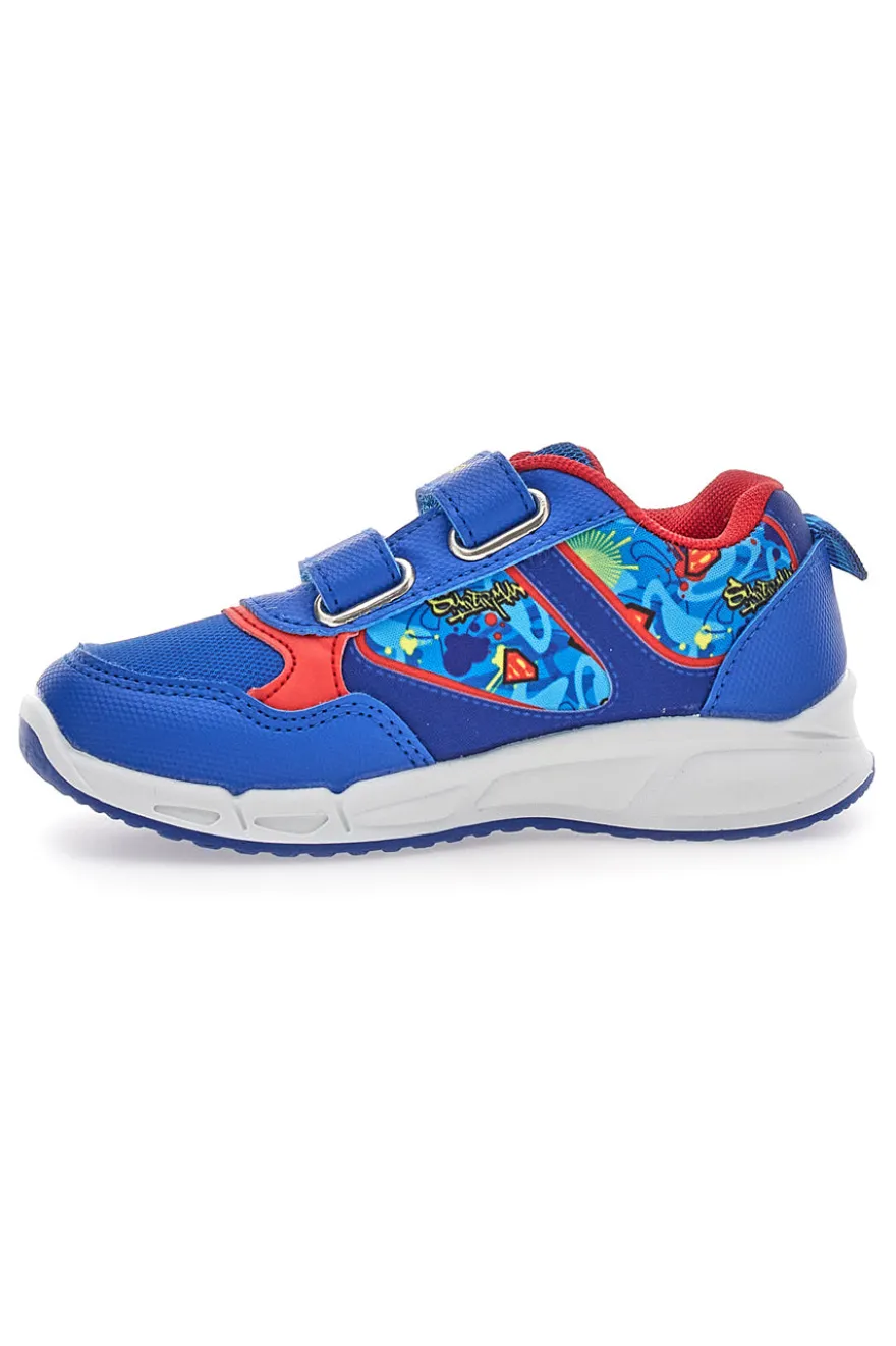Scarpe blu e rosse con luci e doppio strappo Superman W1030028T