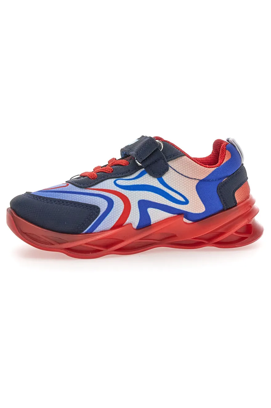 Scarpe blu e rosse con luci e strappo Spiderman R1310639T10