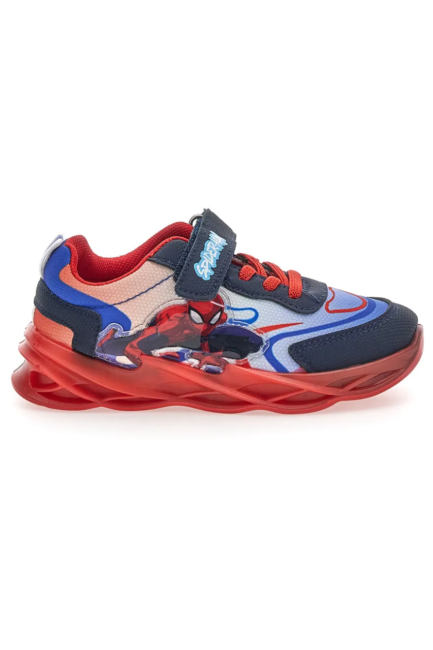 Scarpe blu e rosse con luci e strappo Spiderman R1310639T10