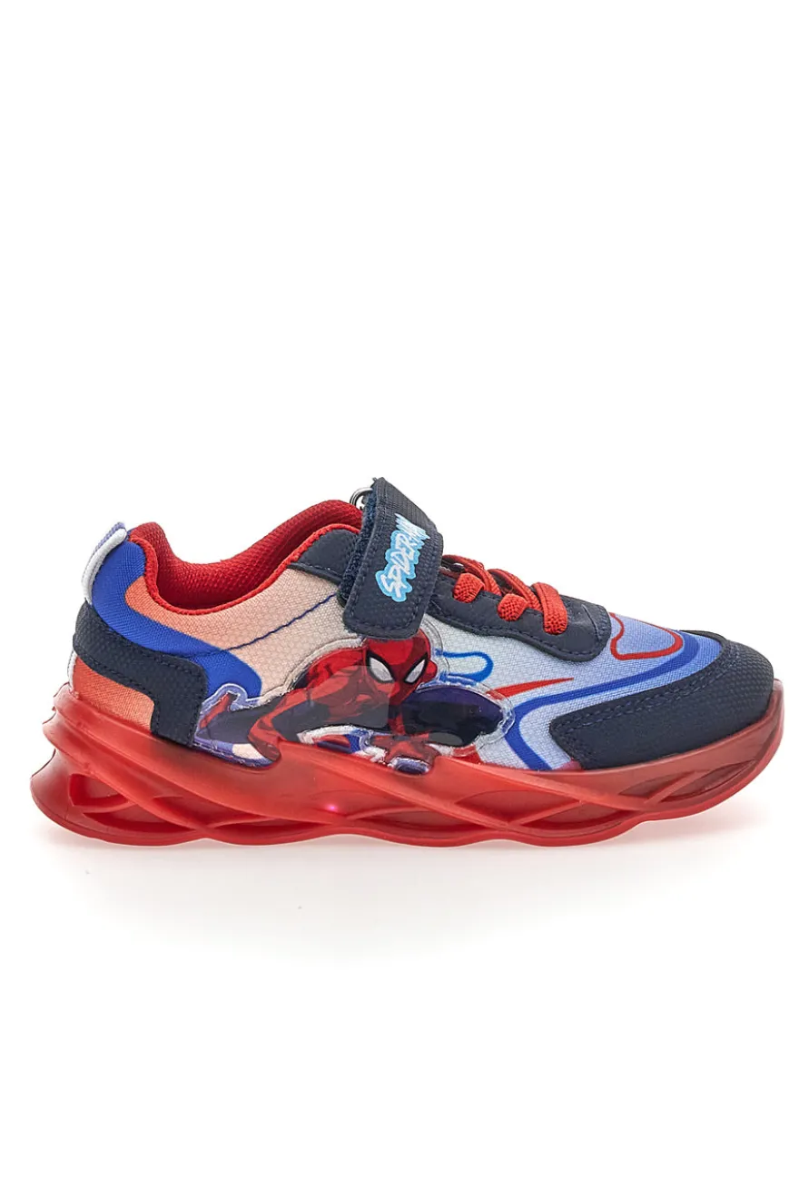Scarpe blu e rosse con luci e strappo Spiderman R1310639T10