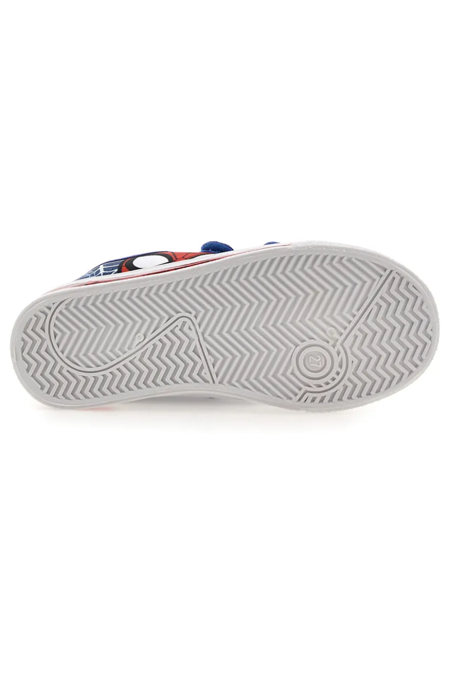 Scarpe blu in tessuto con luci e strappi Spiderman R1310638T