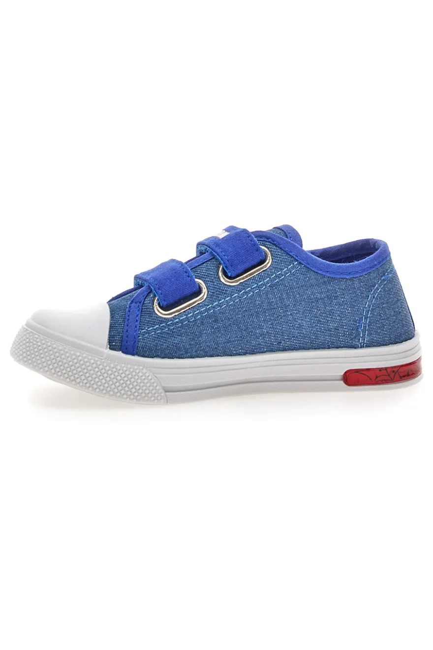 Scarpe blu in tessuto con luci e strappi Spiderman R1310638T