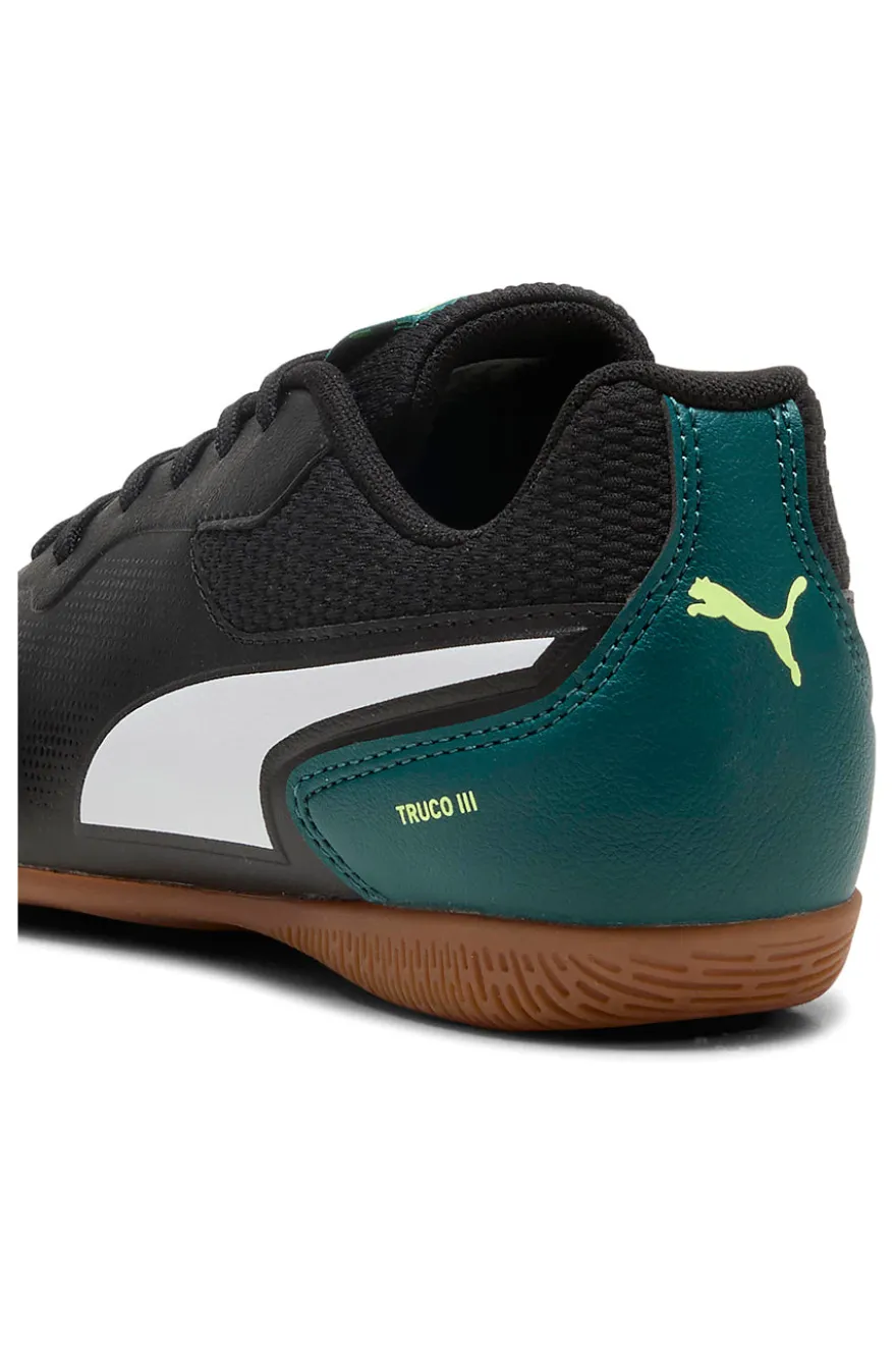 Scarpe calcetto nere con suola indoor Puma Truco III Jr