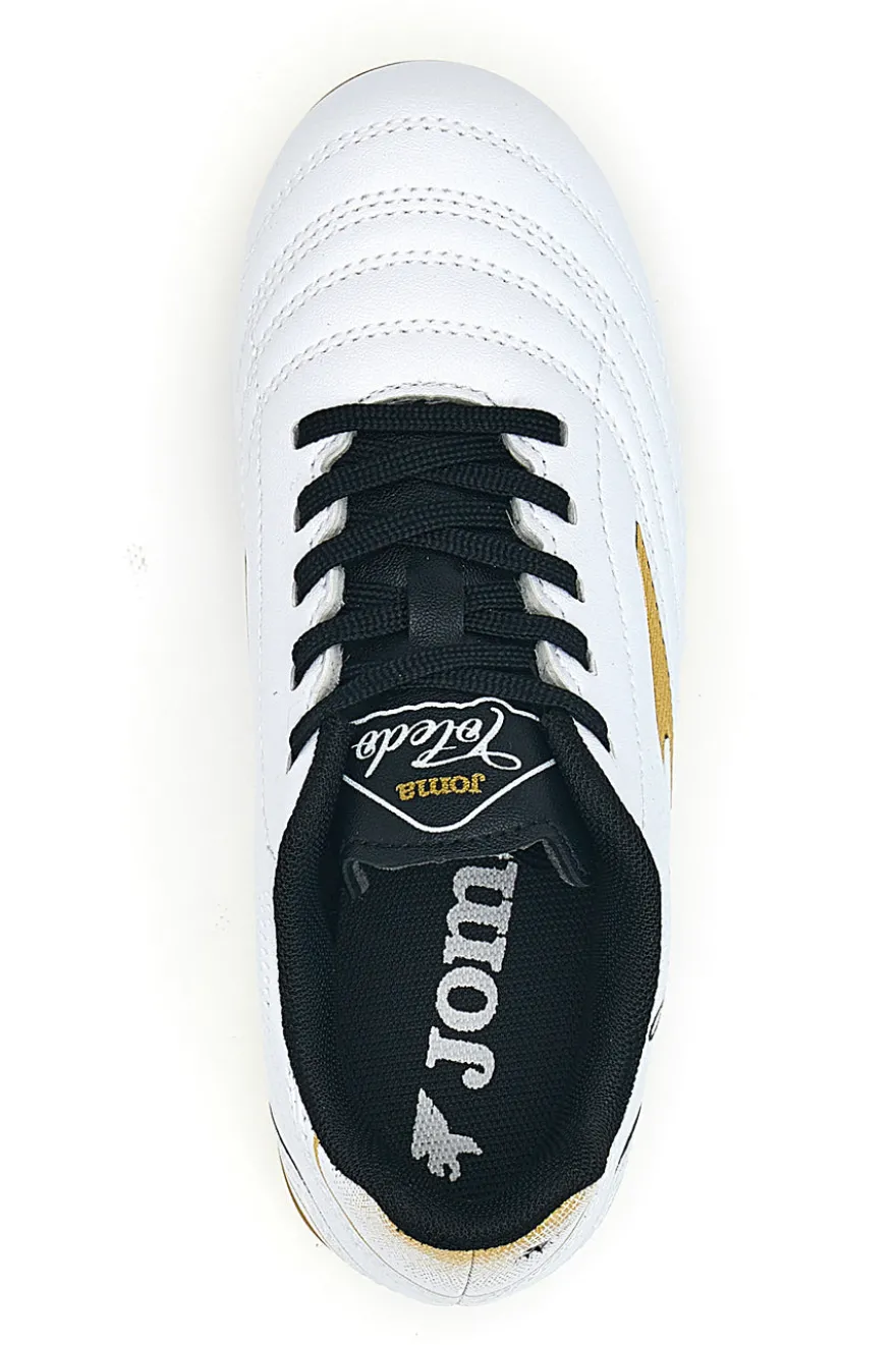 Scarpe calcio bianche con dettagli oro Joma Toledo JR 2502