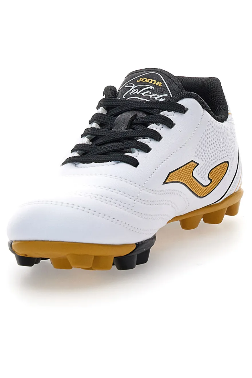 Scarpe calcio bianche con dettagli oro Joma Toledo JR 2502