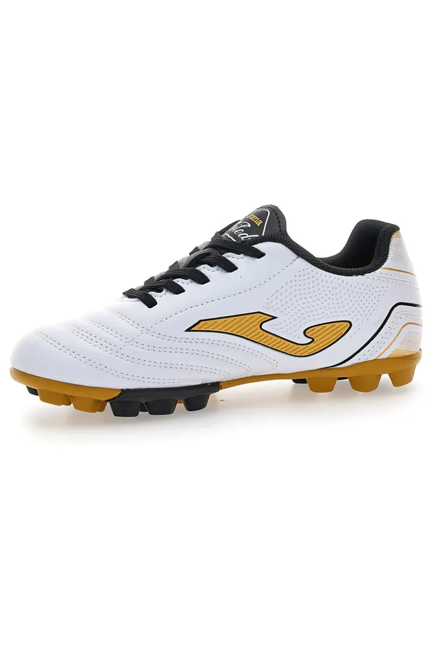 Scarpe calcio bianche con dettagli oro Joma Toledo JR 2502