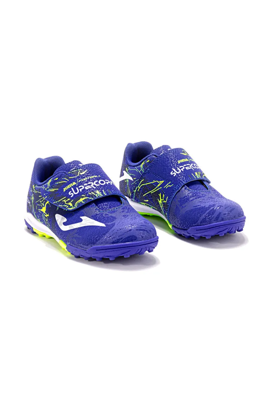 Scarpe calcio blu e gialle per terreno duro JOMA Super Copa Jr 2404