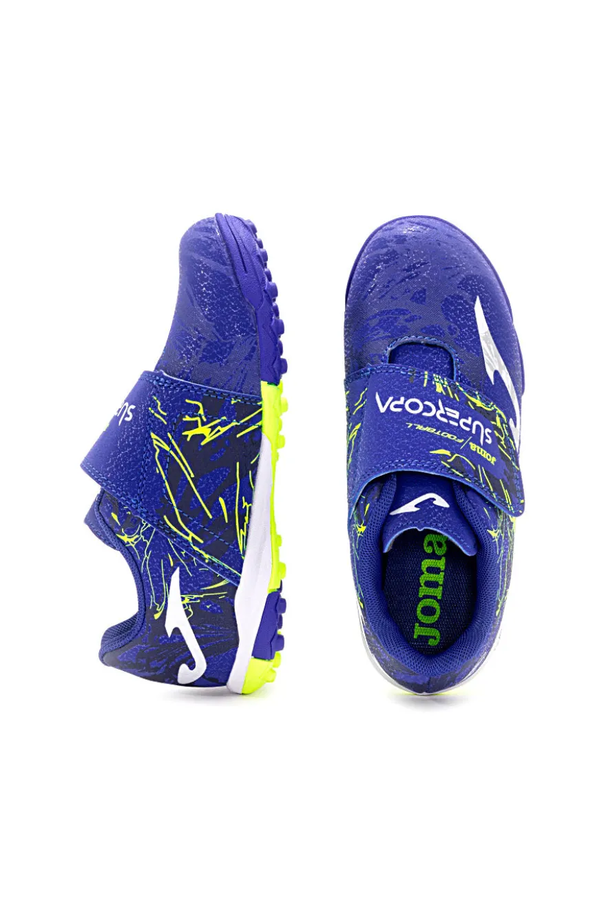 Scarpe calcio blu e gialle per terreno duro JOMA Super Copa Jr 2404