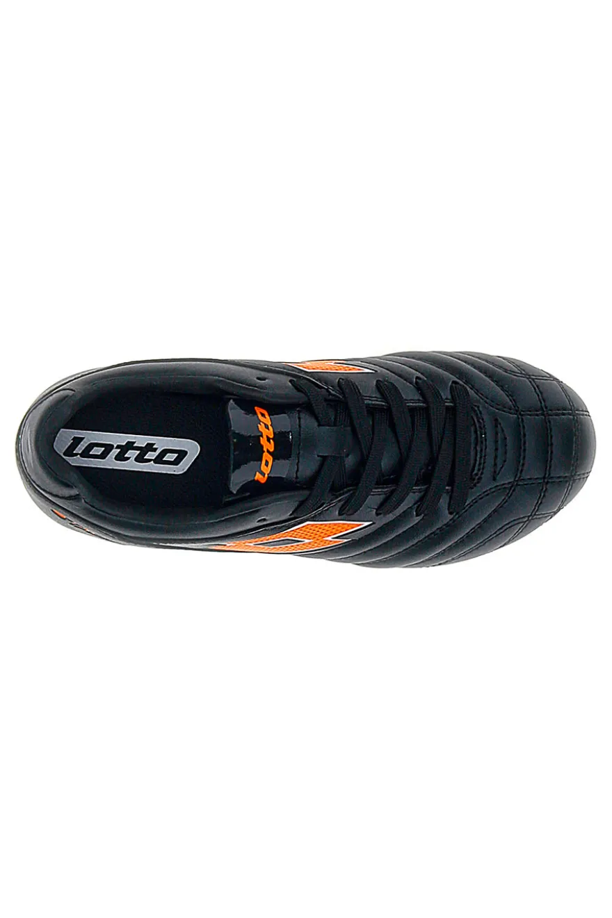 Scarpe calcio nere con tacchetti arancioni Lotto STADIO 705 FG JR