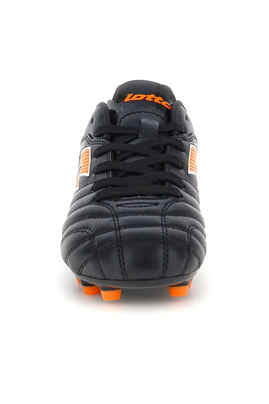 Scarpe calcio nere con tacchetti arancioni Lotto STADIO 705 FG JR