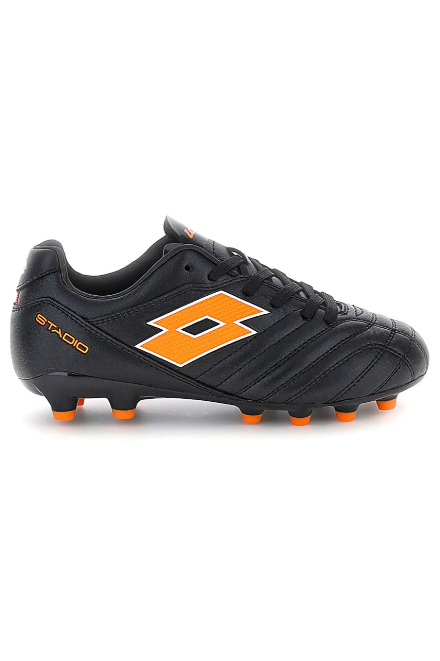 Scarpe calcio nere con tacchetti arancioni Lotto STADIO 705 FG JR