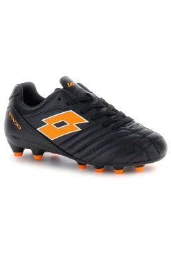 Scarpe calcio nere con tacchetti arancioni Lotto STADIO 705 FG JR