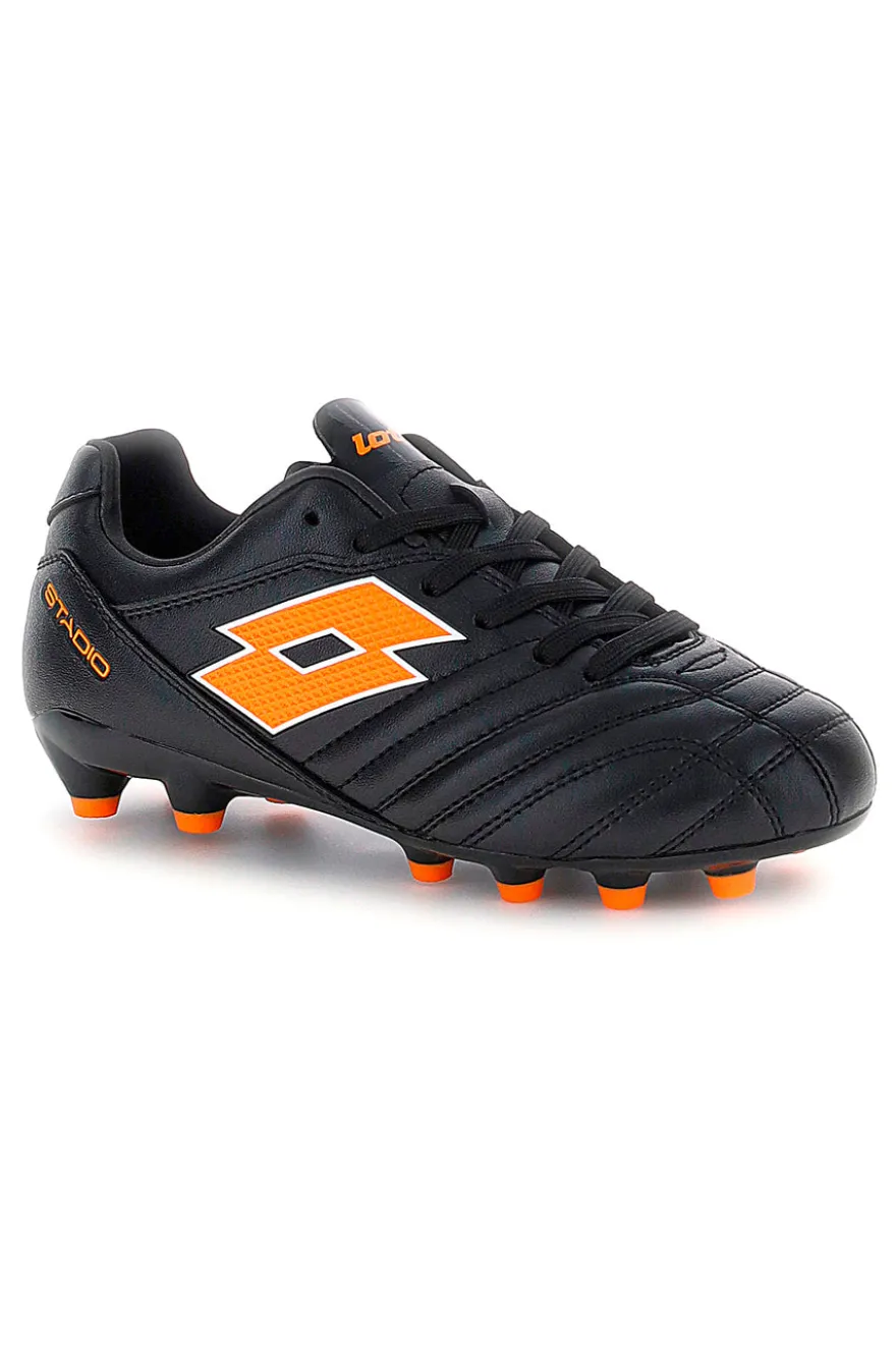 Scarpe calcio nere con tacchetti arancioni Lotto STADIO 705 FG JR