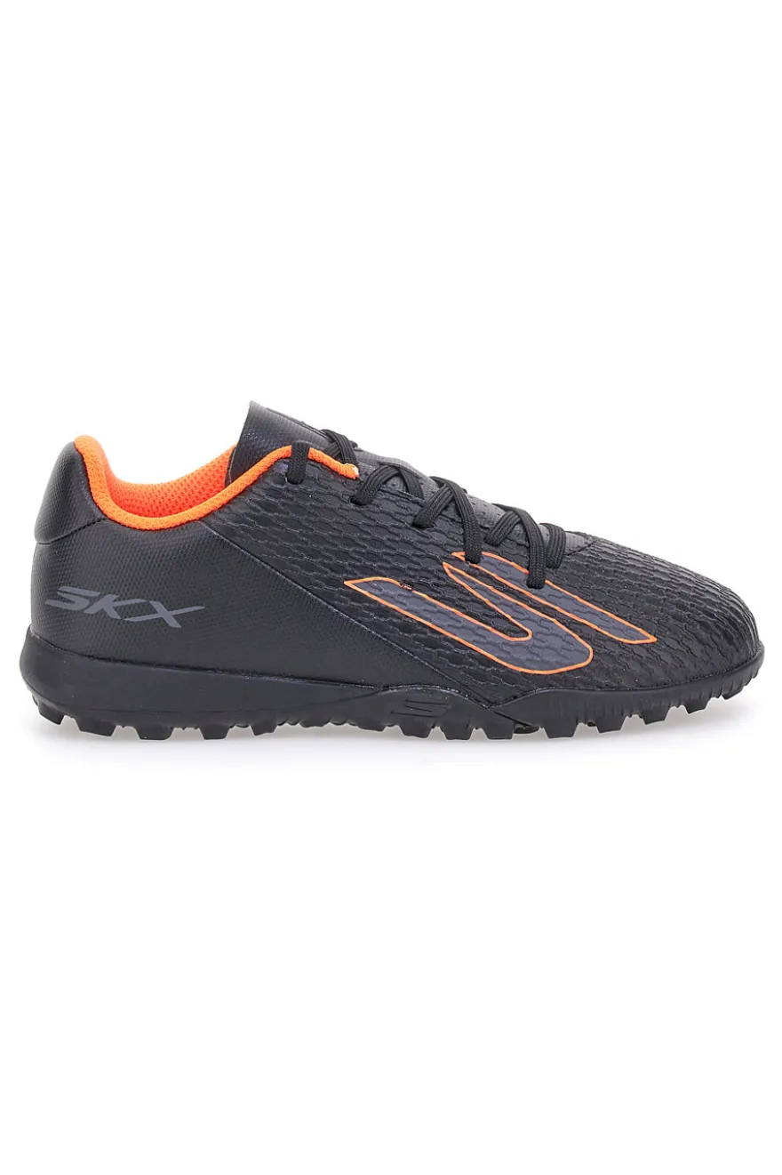 Scarpe calcio nero arancio con suola turf Skechers Jr Youth TF