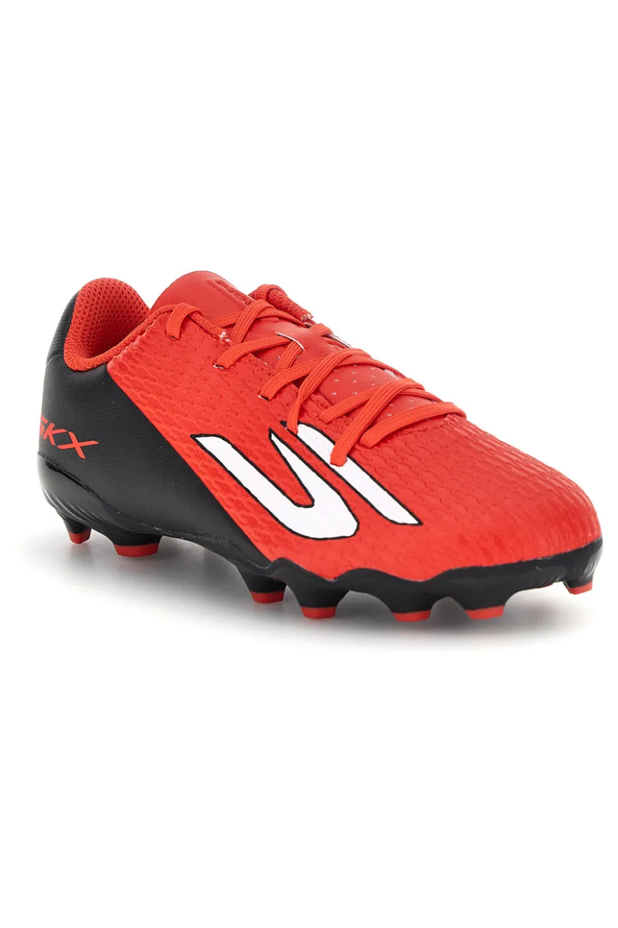 Scarpe calcio rosso con lacci e suola multiterreno Skechers SKX_2 JR Youth MG
