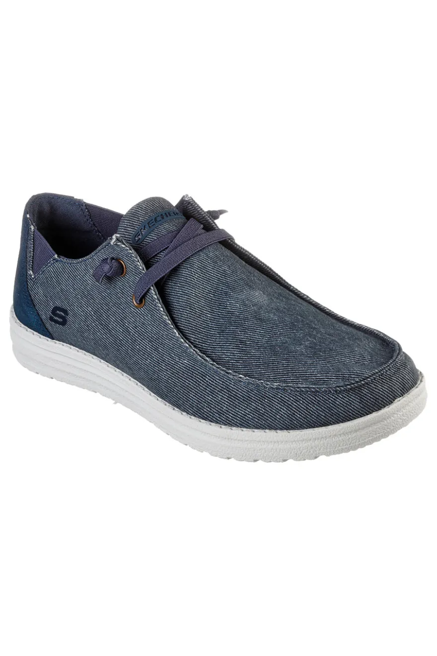 Scarpe casual blu slip on con memory foam Skechers Melson Raymon