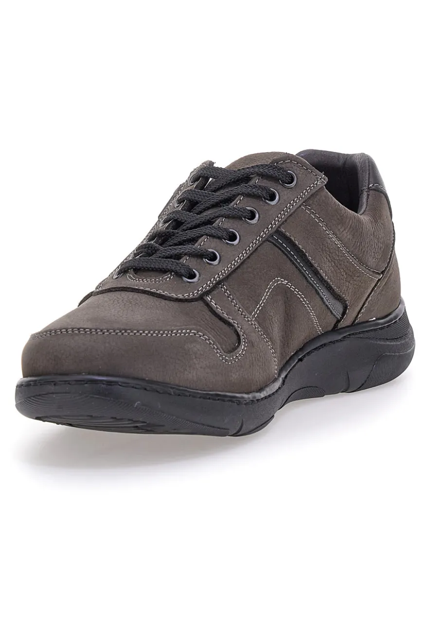 Scarpe casual grigie in vera pelle con zip laterale Pittarello Eco 25299008