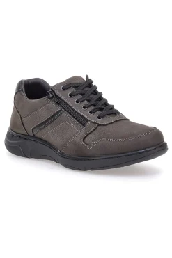 Scarpe casual grigie in vera pelle con zip laterale Pittarello Eco 25299008