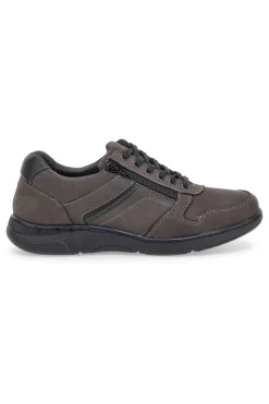 Scarpe casual grigie in vera pelle con zip laterale Pittarello Eco 25299008