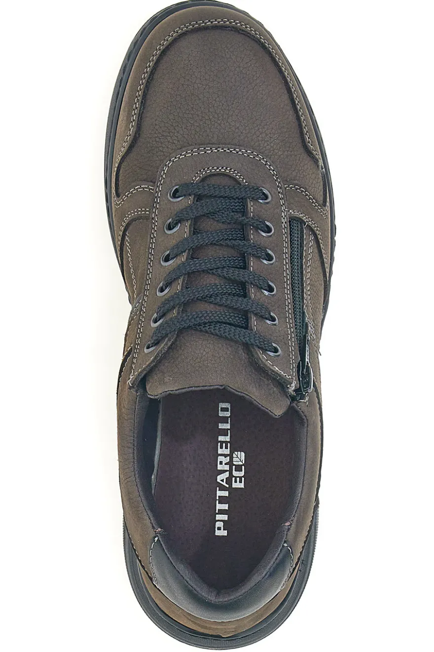 Scarpe casual grigie in vera pelle con zip laterale Pittarello Eco 25299008