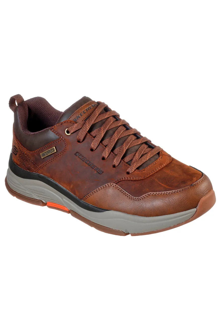 Scarpe casual marroni waterproof in pelle Skechers BENAGO HOMBRE