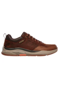 Scarpe casual marroni waterproof in pelle Skechers BENAGO HOMBRE