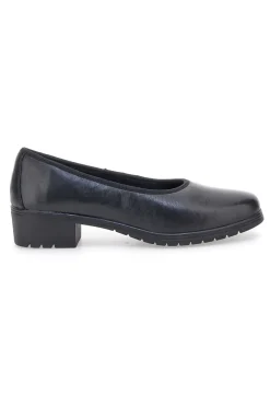 Scarpe comode nere in pelle con tacco basso e memory foam Pittarello 11574