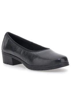 Scarpe comode nere in pelle con tacco basso e memory foam Pittarello 11574